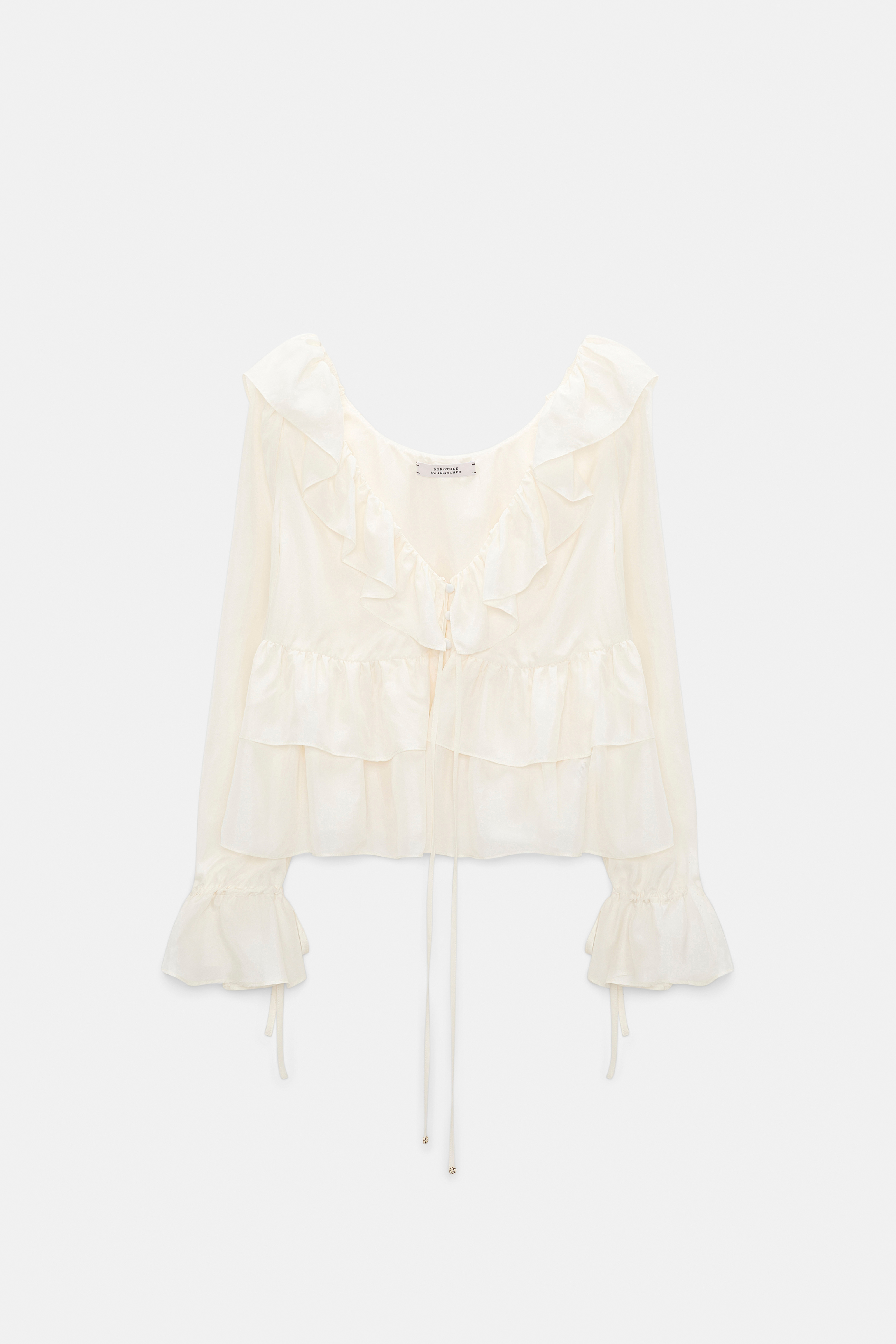 Dorothee Schumacher Tunic-style blouse in Habotai silk camellia white
